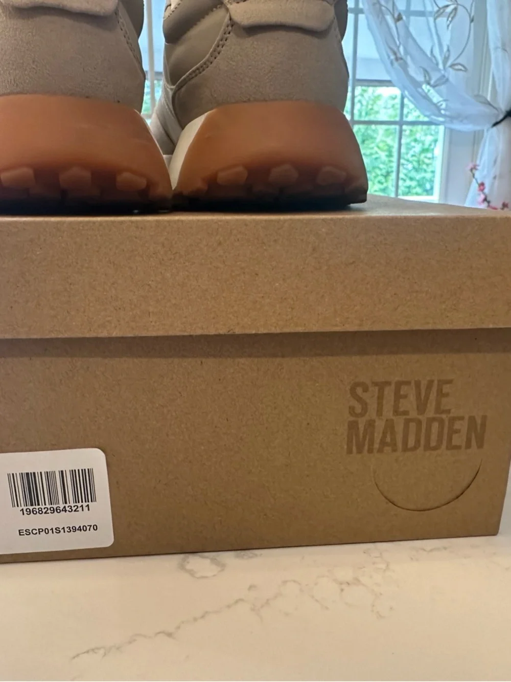 Steve Madden Beige and White Retro Runner Sneakers - Picture 4 of 4